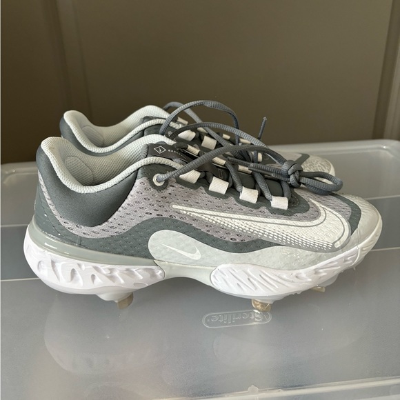 Nike Other - NEW Mens Nike Alpha Huarache Elite 4 White/Grey Baseball Metal Cleats Sz 7.5 ⚾️